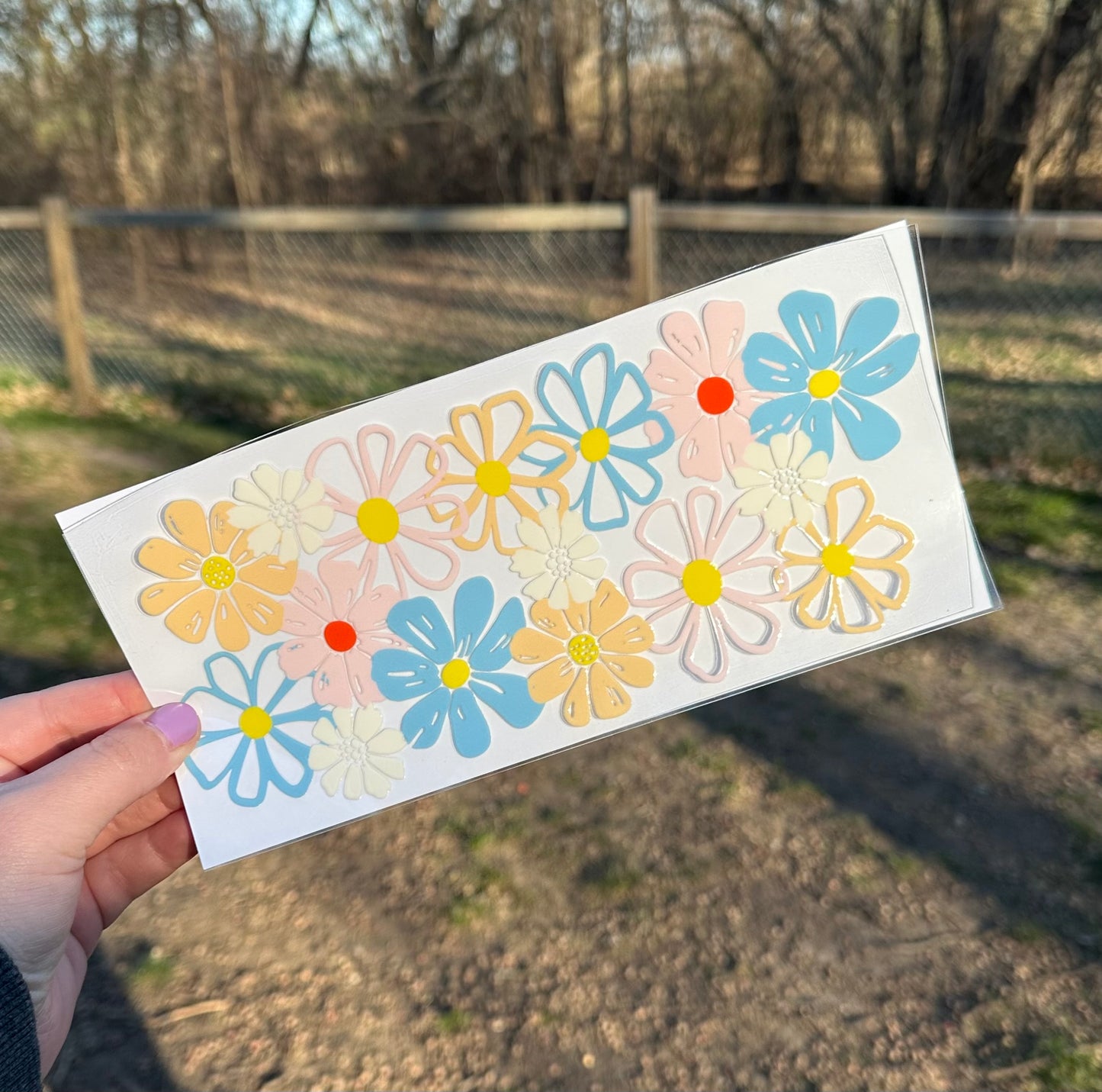 Abstract Pastel Flowers | UV DTF Can Cup Wrap | Ready to Apply