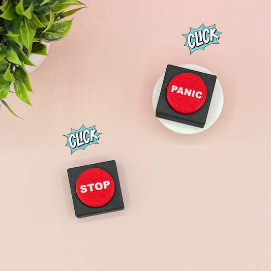 Red Button Panic Stop Fidget Clicker Novelty Collectible
