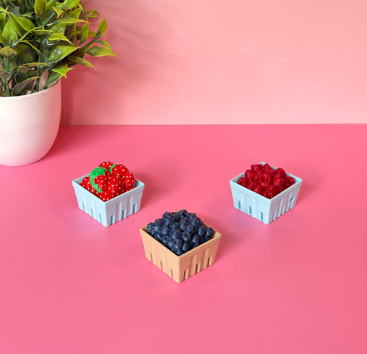 Fruit Basket Strawberry Blueberry Raspberry Fidget Clicker