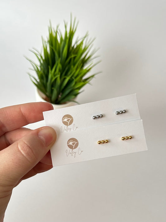 Dainty Bar Studs (Multiple Colors)