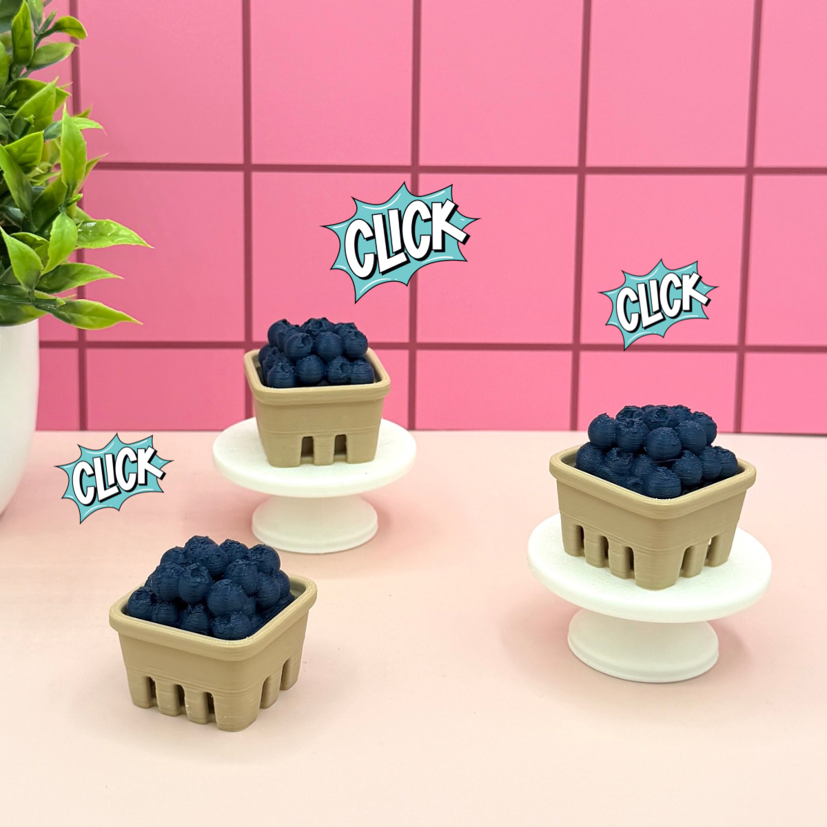 Blueberry Fruit Basket Fidget Clicker Novelty Collectible