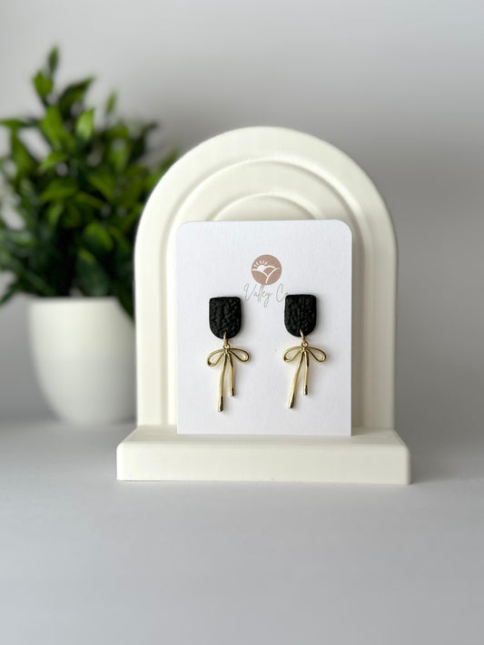 Olivia | Polymer Clay Bow Drop Earrings