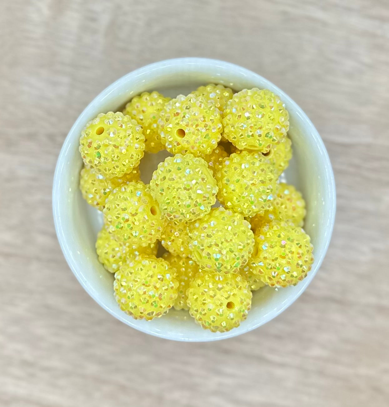 Yellow 20mm Rhinestone Acrylic Beads