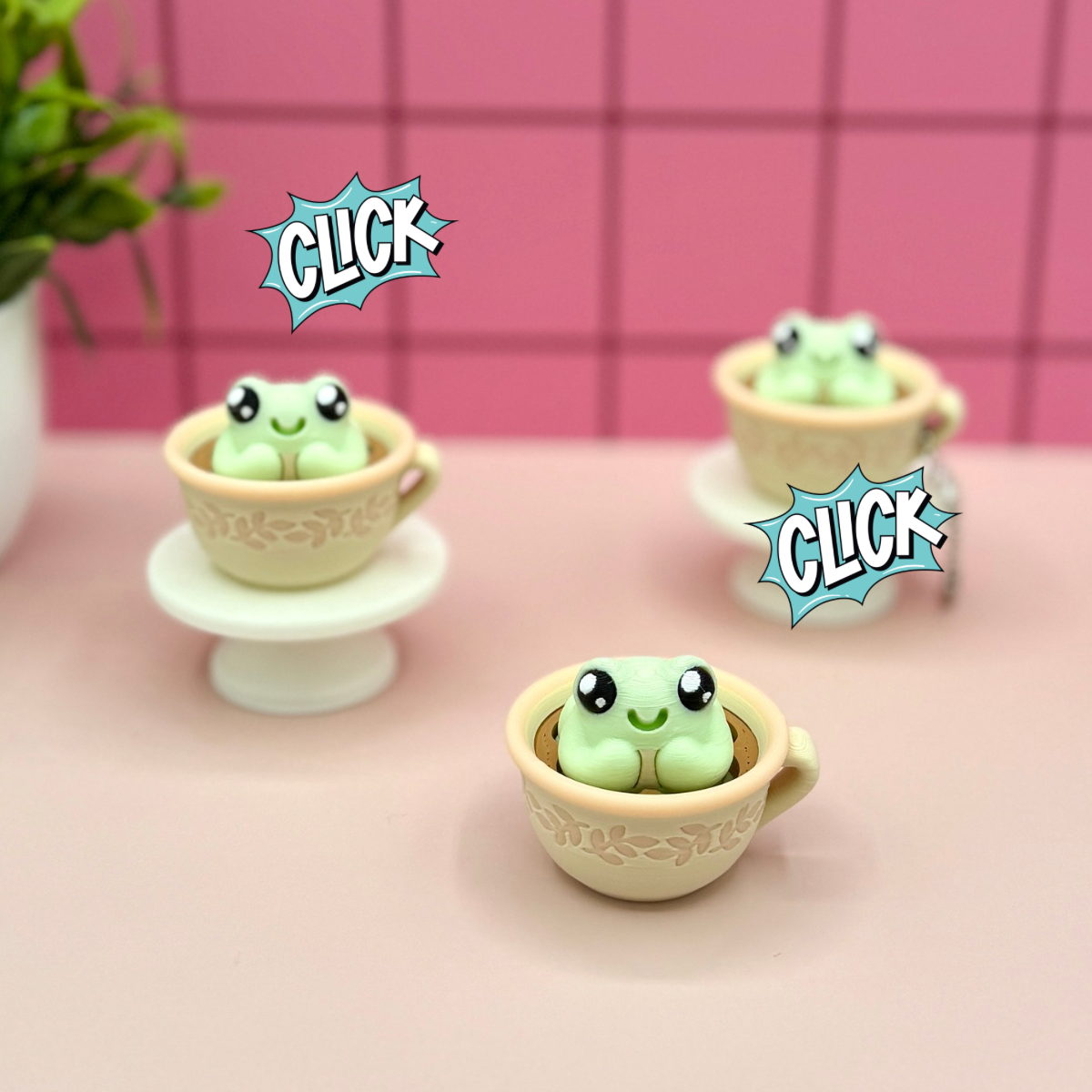 Francis Frog Tea Time | Keyboard Fidget | Click Fidget | 3D Printed Clicker