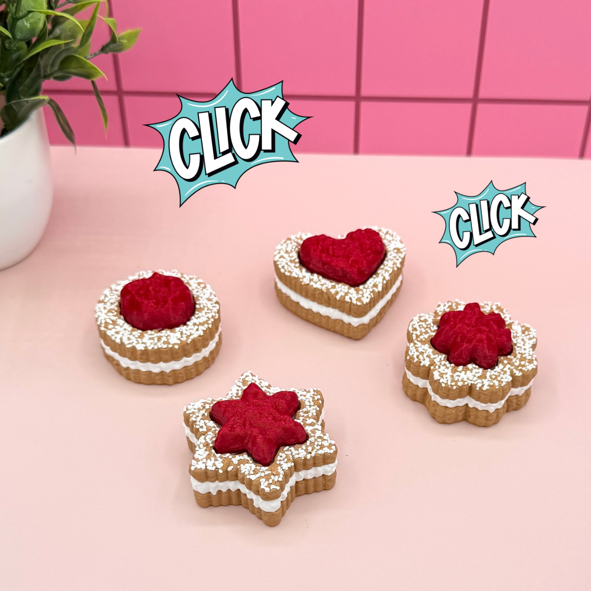 Jam Thumb Print Cookie Fidget Clicker Novelty Collectible