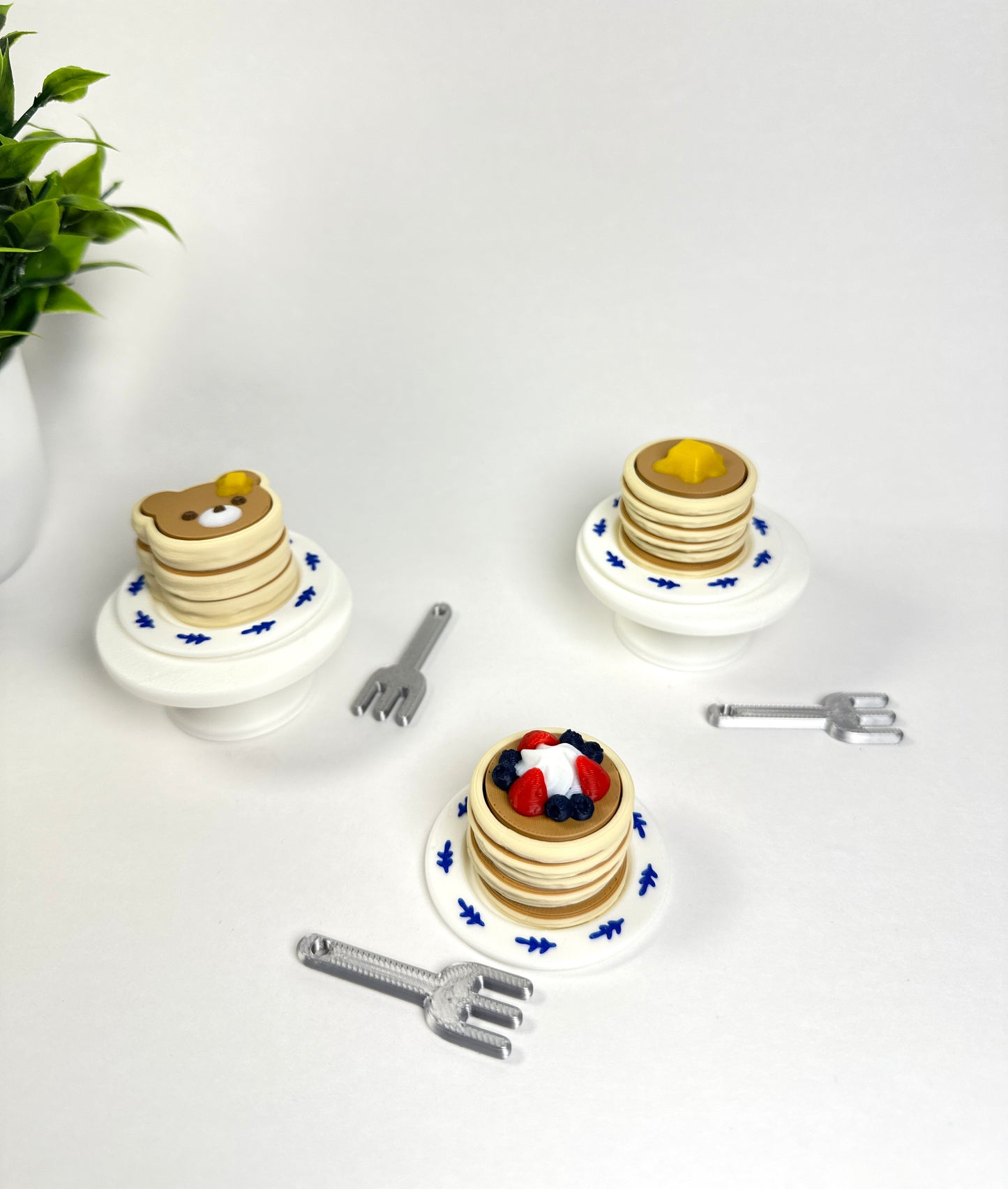 Pancake Stack with Fork Fidget Clicker Keychain