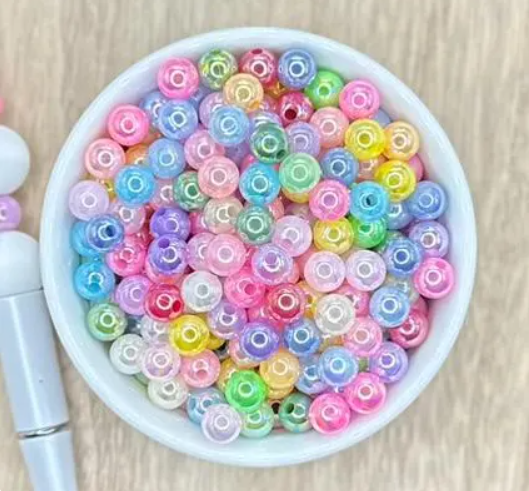 Small MIXED UV 8mm | 50pcs Round Acrylic Beads