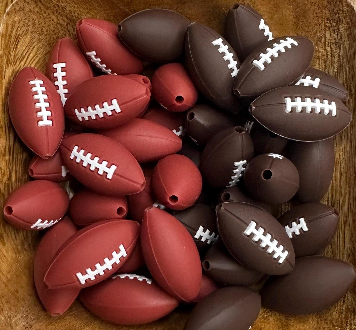 Football 3D Silicone Focal Beads