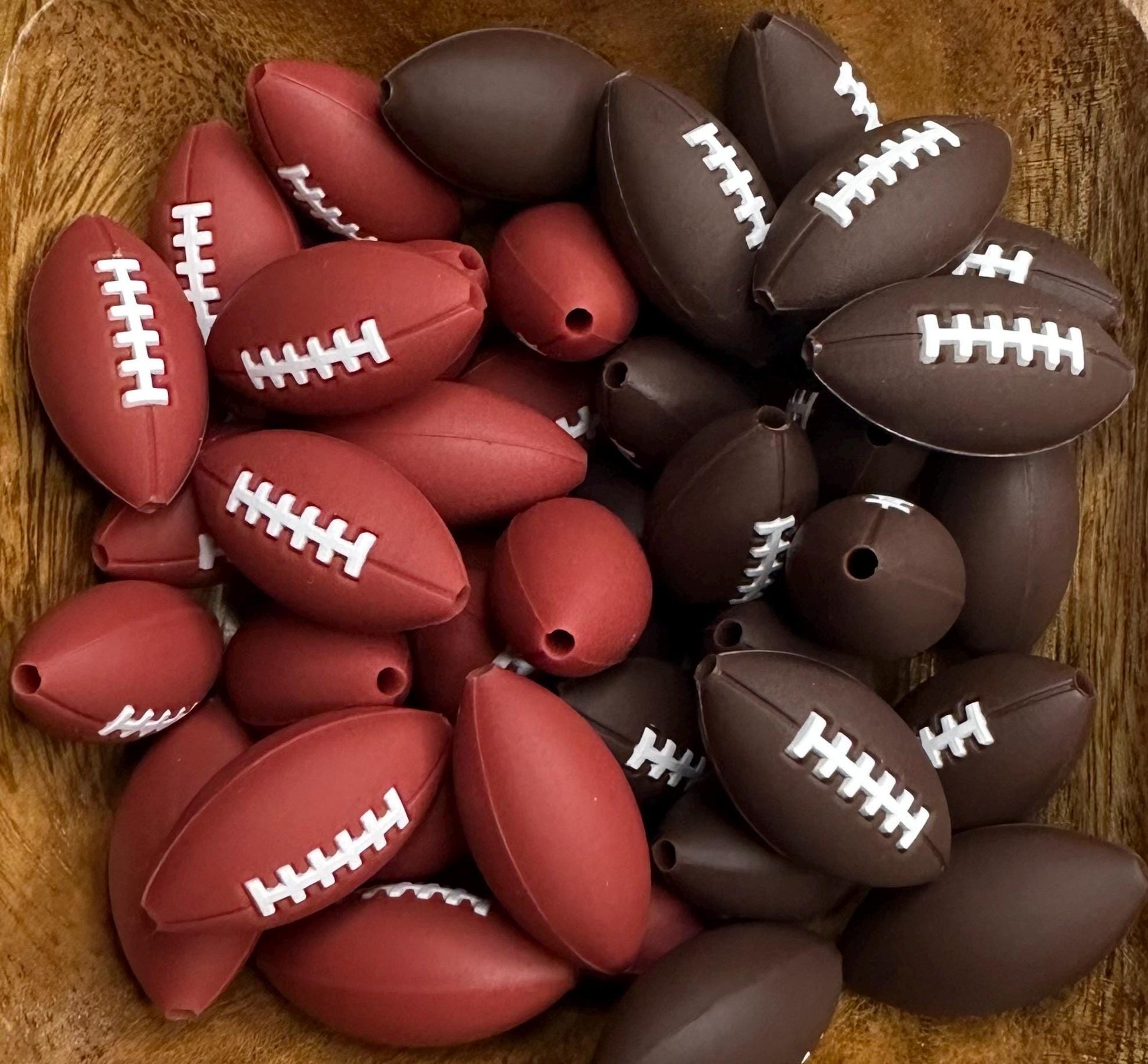 Football 3D Silicone Focal Beads