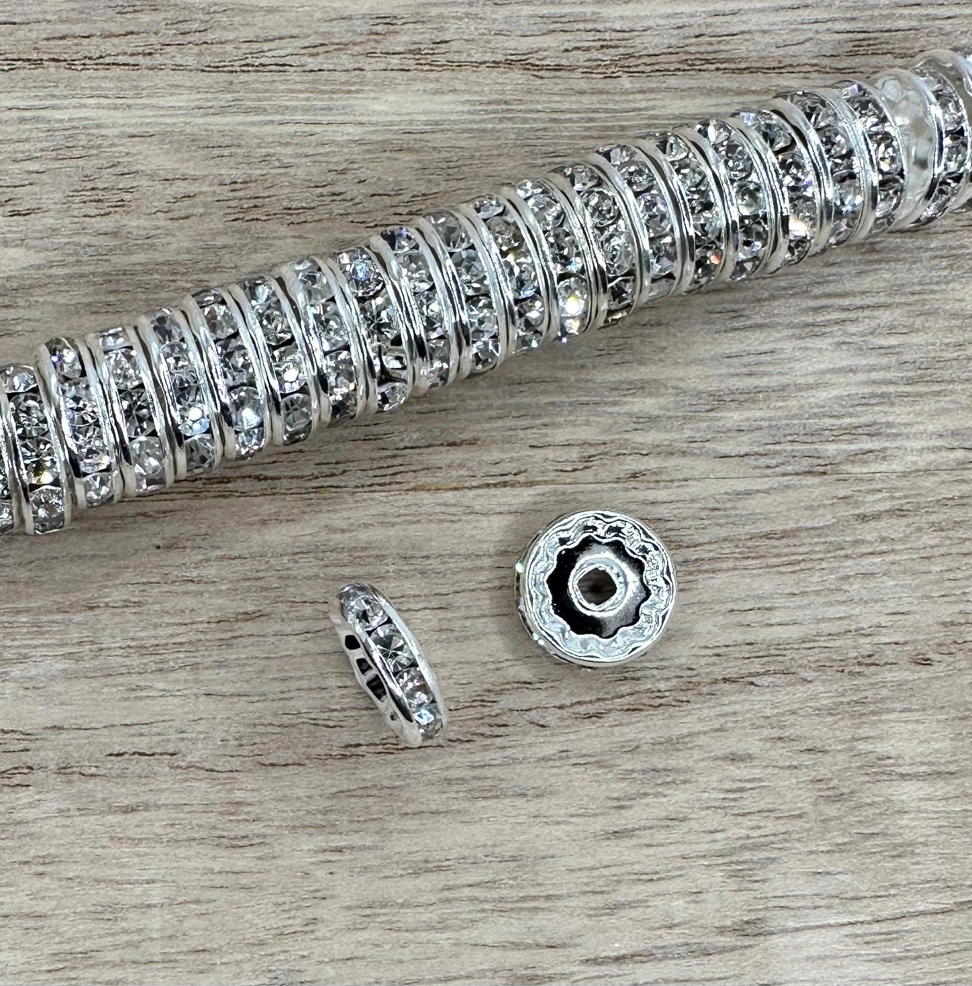 12mm Clear Rhinestone Spacers