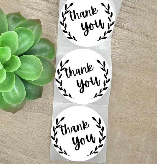Thank You Leaves, Round 2in Business Packing Stickers