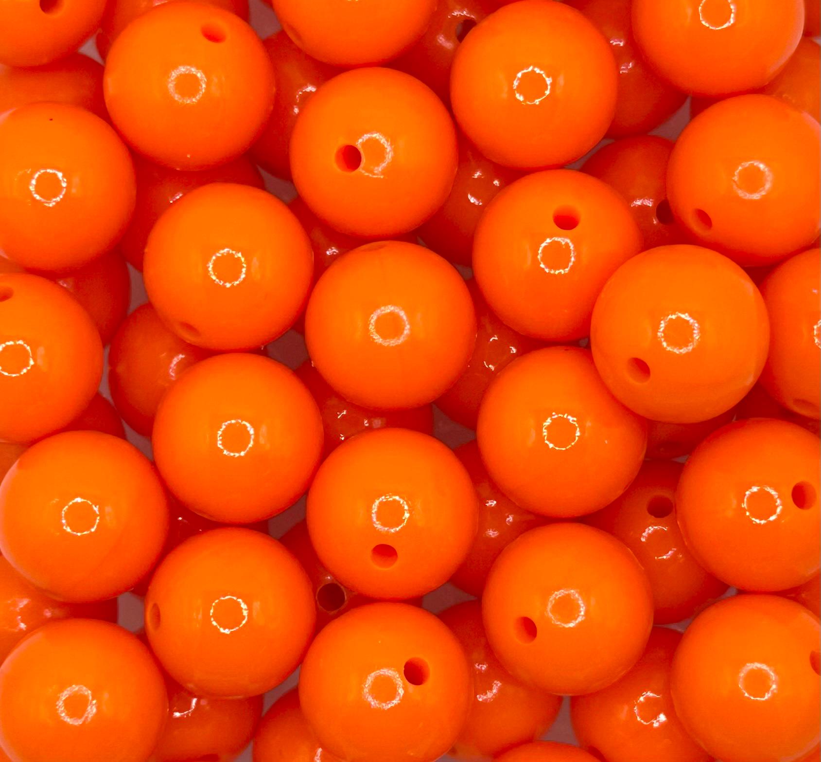 Liquid Orange Gloss 15mm Round Silicone Beads
