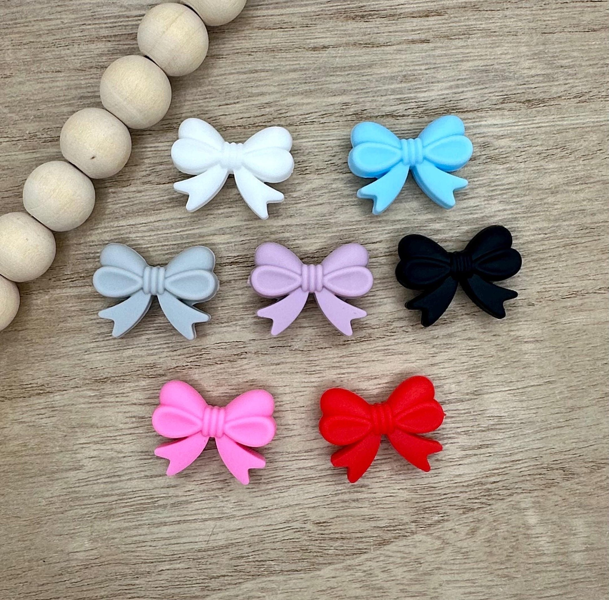 OLD STYLE | Bows Silicone Focal Beads | DISCONTINUING