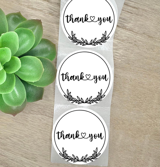 Thank You Heart, Round 2in Business Packing Stickers
