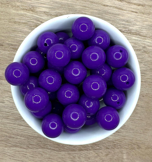 Dark Purple Liquid Gloss 15mm Round Silicone Beads