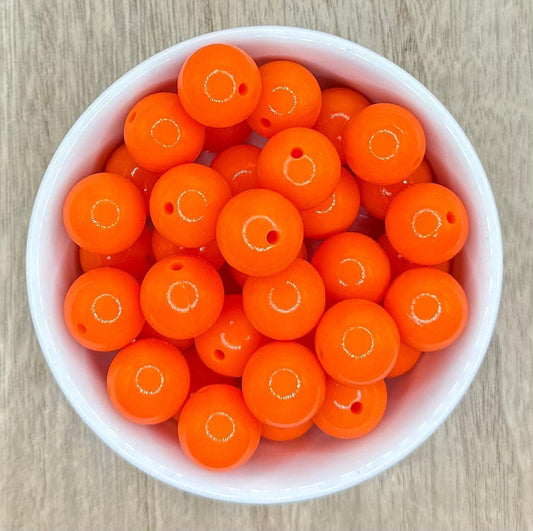 Liquid Orange Gloss 15mm Round Silicone Beads