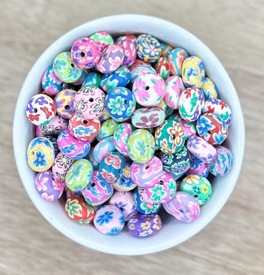 Floral Abacus 10mm/12mm Mix Spacer Beads | PACK of 20 beads