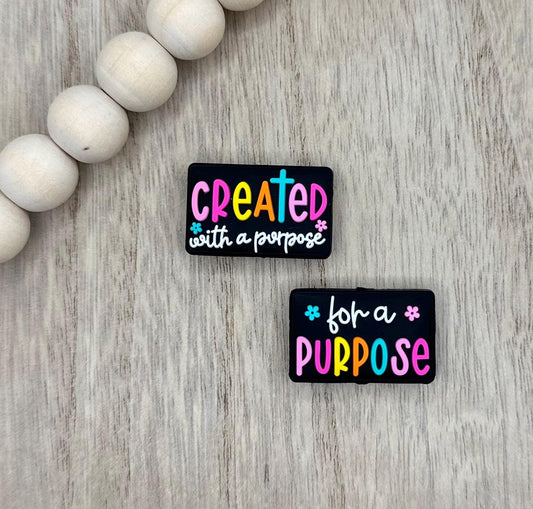 Created with a Purpose For a Purpose Two Sided Silicone Focal Beads