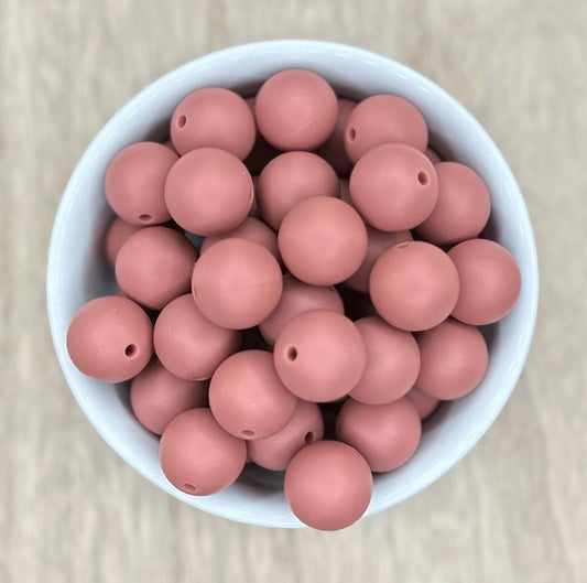 Clay 15mm Round Silicone Beads
