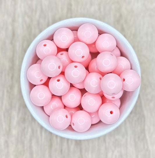 Light Pink Glossy Liquid 15mm Round Silicone Beads