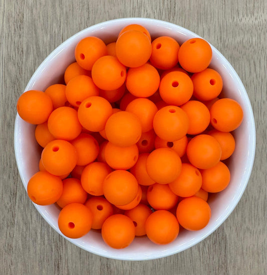 Orange 12mm Round Silicone Beads | 10pk