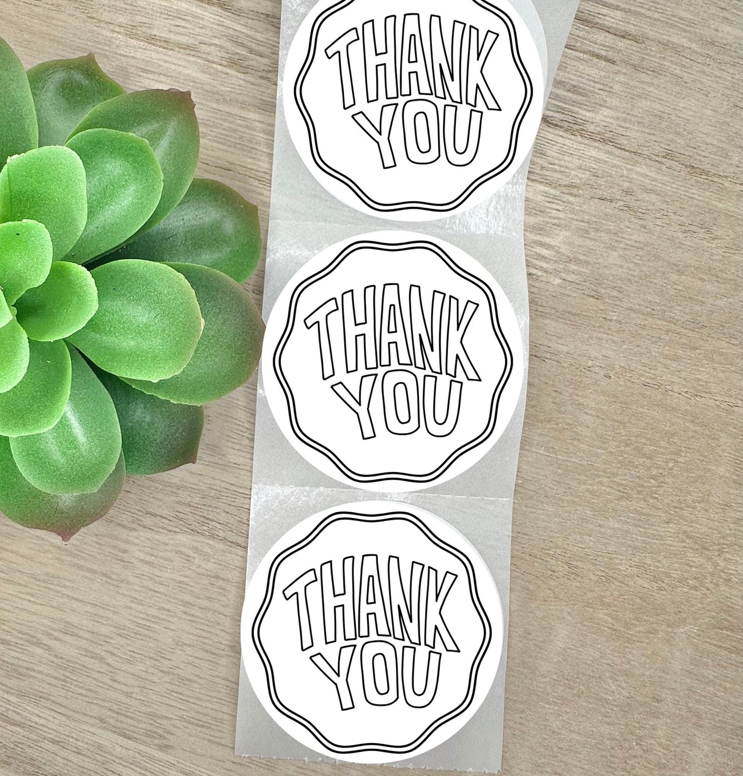 Thank You Trace Effect Stickers, Round 2in Business Packing Stickers