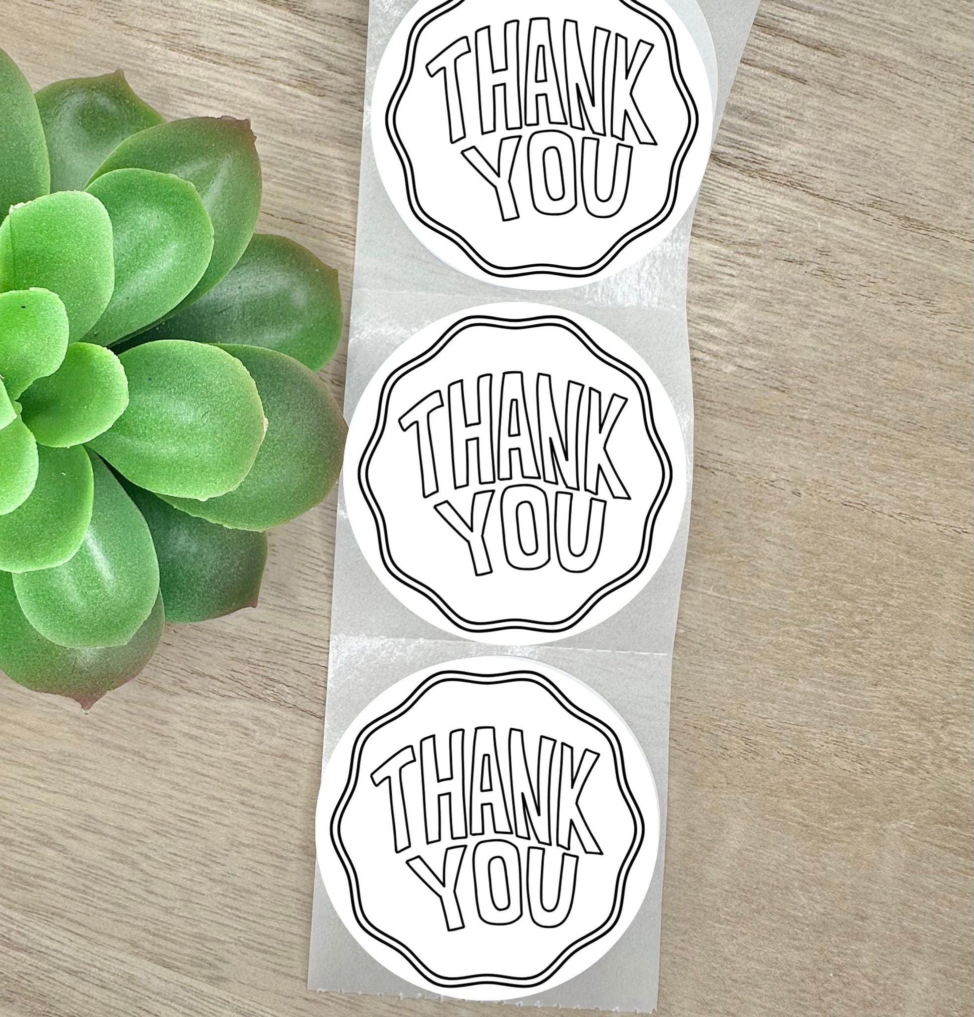 Thank You Trace Effect Stickers, Round 2in Business Packing Stickers