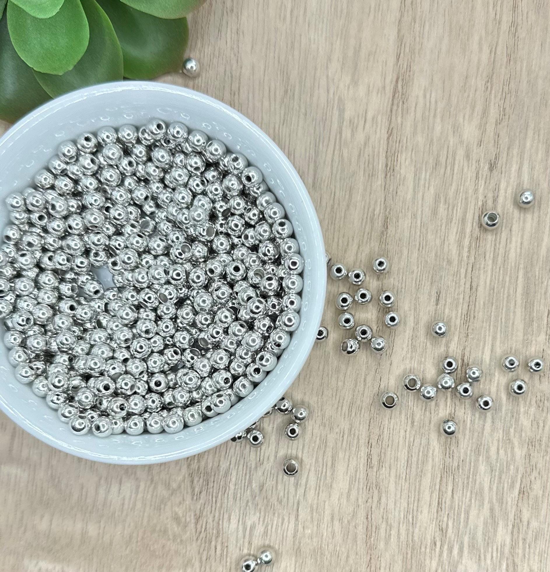 50 pack Small Metal Beads 4mm Spacers