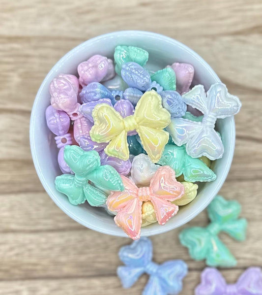 Bow MIXED Color UV 10pcs Acrylic Beads
