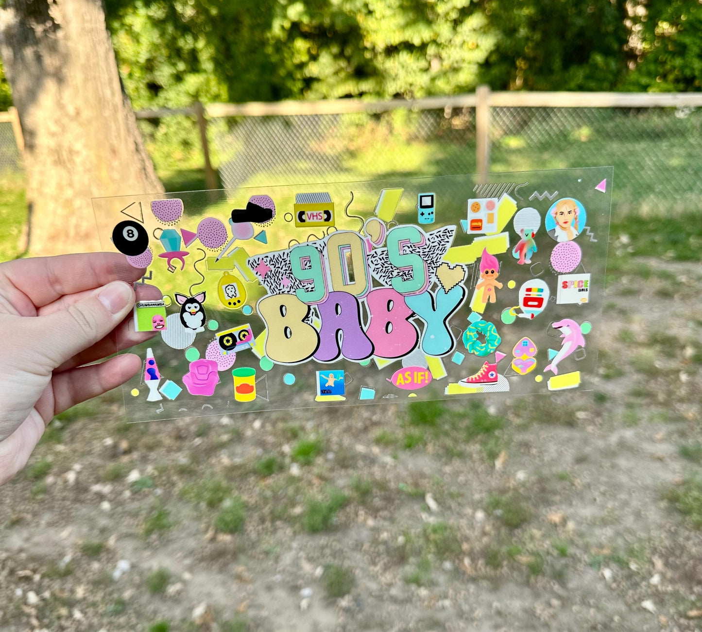 90s Baby Retro UV DTF Can Cup Wrap - Ready to Apply