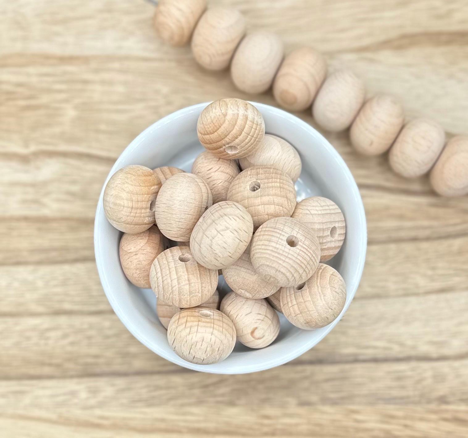 Wood Abacus Bumper Bead 22mm 5 or 10pcs