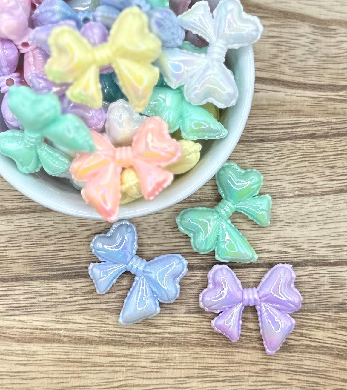 Bow MIXED Color UV 10pcs Acrylic Beads