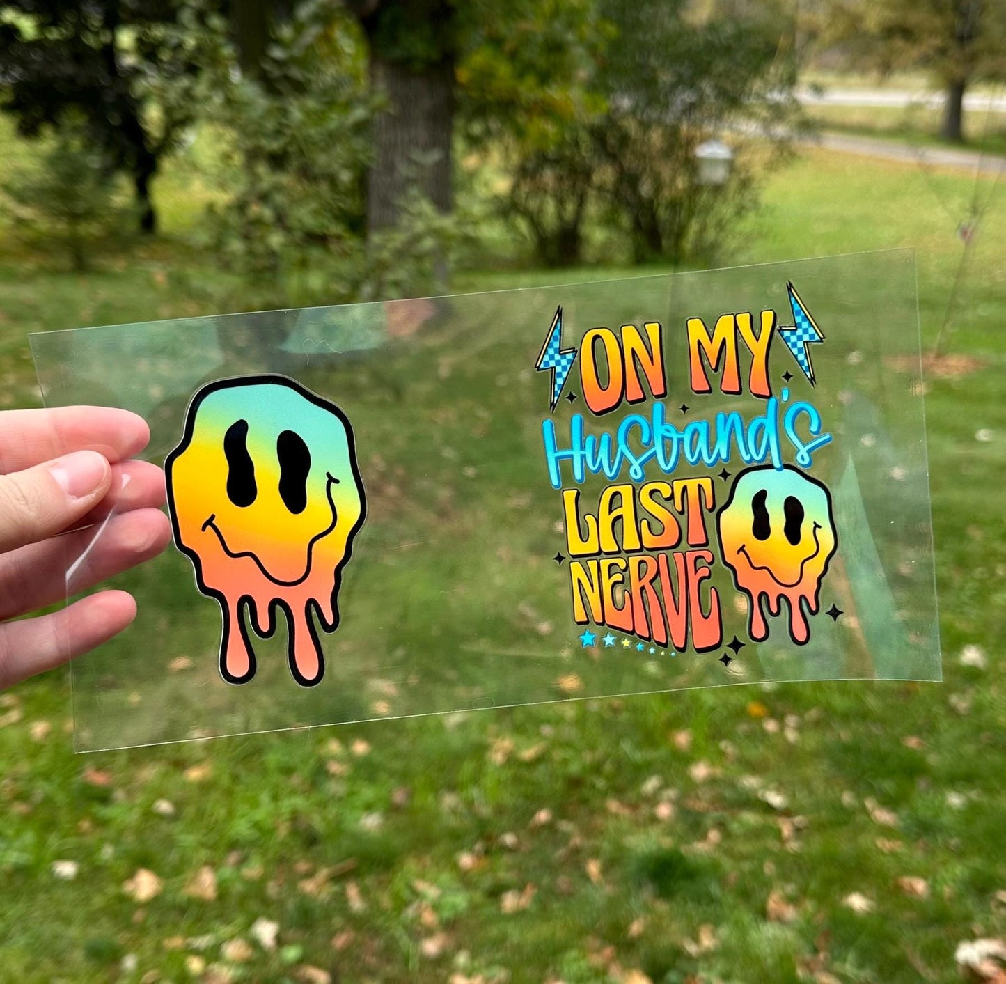 On My Husband's Last Nerve | UV DTF Can Cup Wrap | Ready to Apply