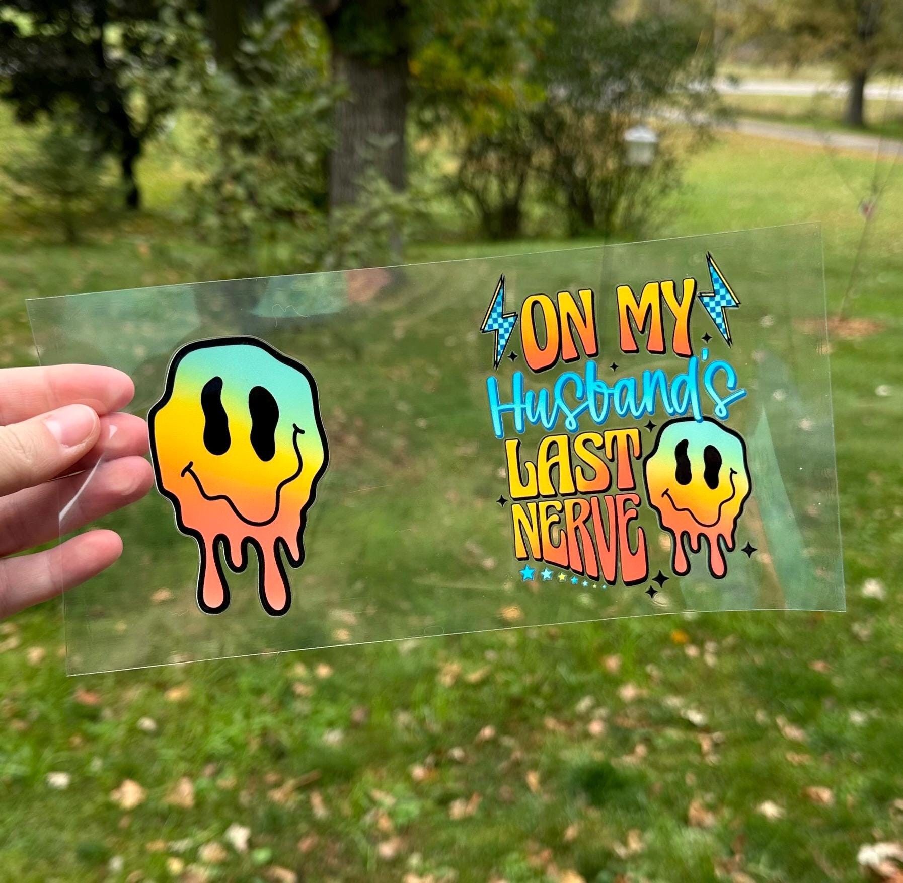 On My Husband's Last Nerve | UV DTF Can Cup Wrap | Ready to Apply