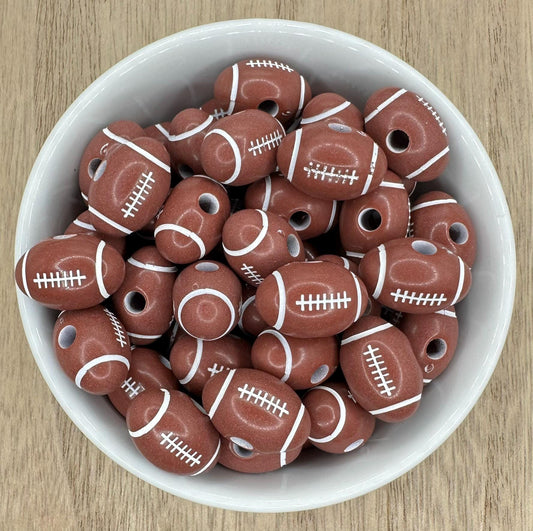 Football Acrylic 12mm x 18mm | 10pcs Round Acrylic Beads