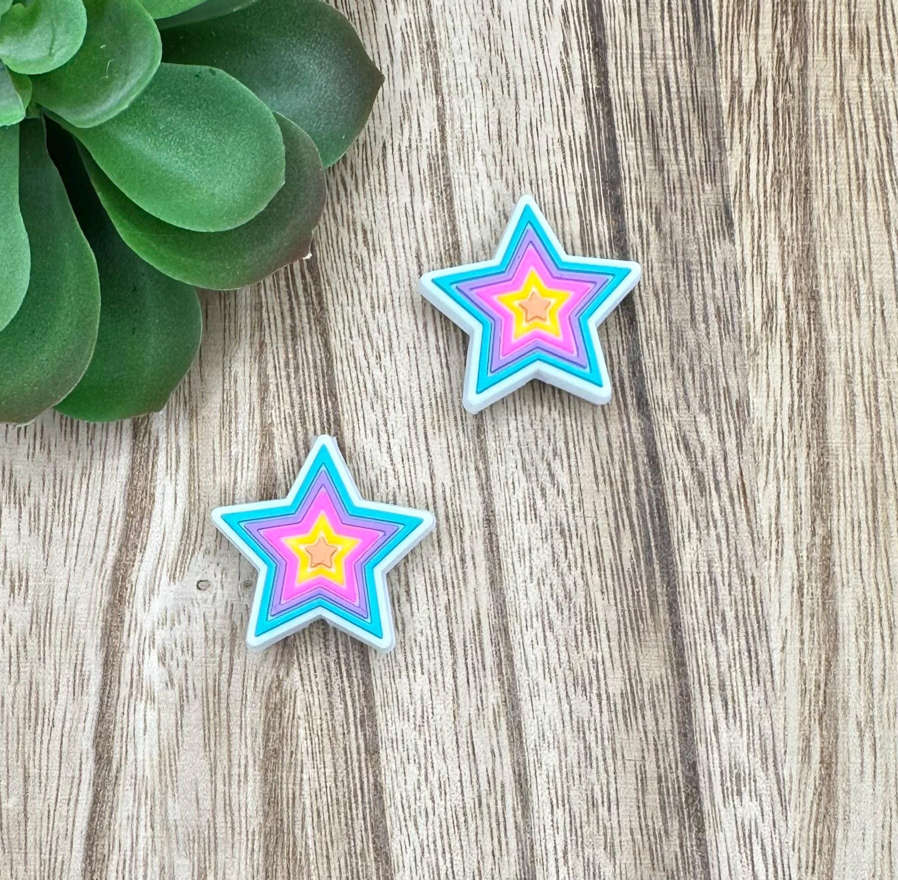 Rainbow Star | Soft PVC Focal Beads