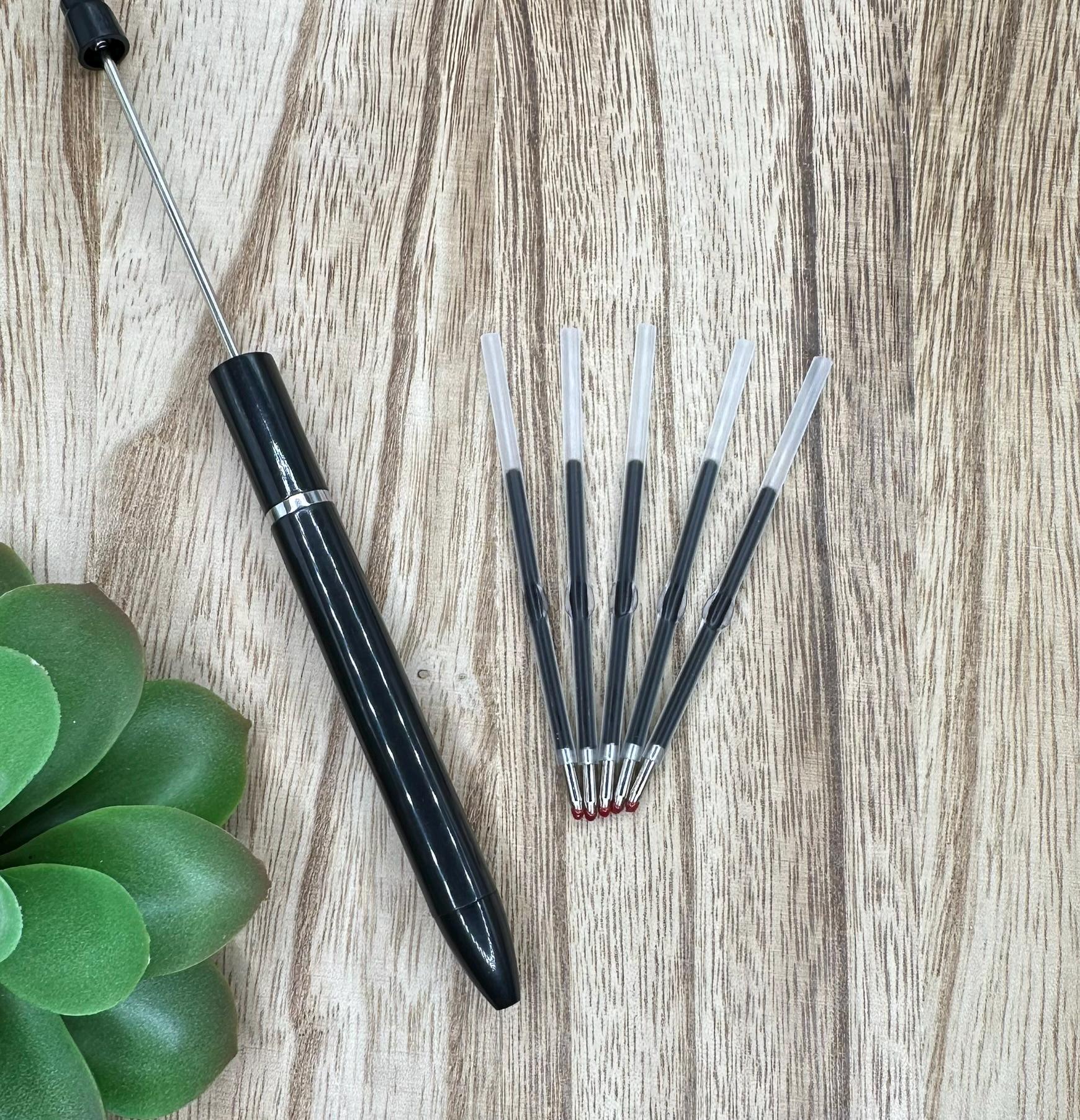 10 PACK - Ink Refills for Beadable Pens Black Blue Pink Red