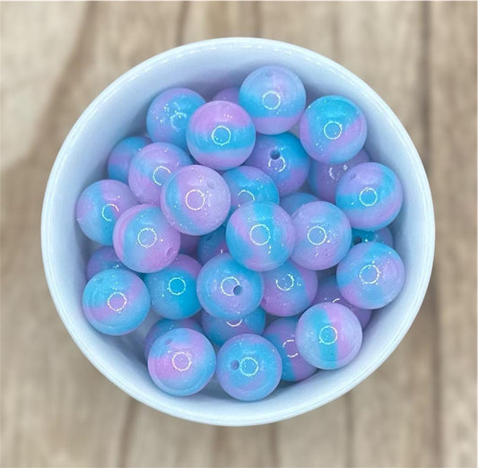 Violet Skies | Glossy Liquid 15mm Round Silicone Beads
