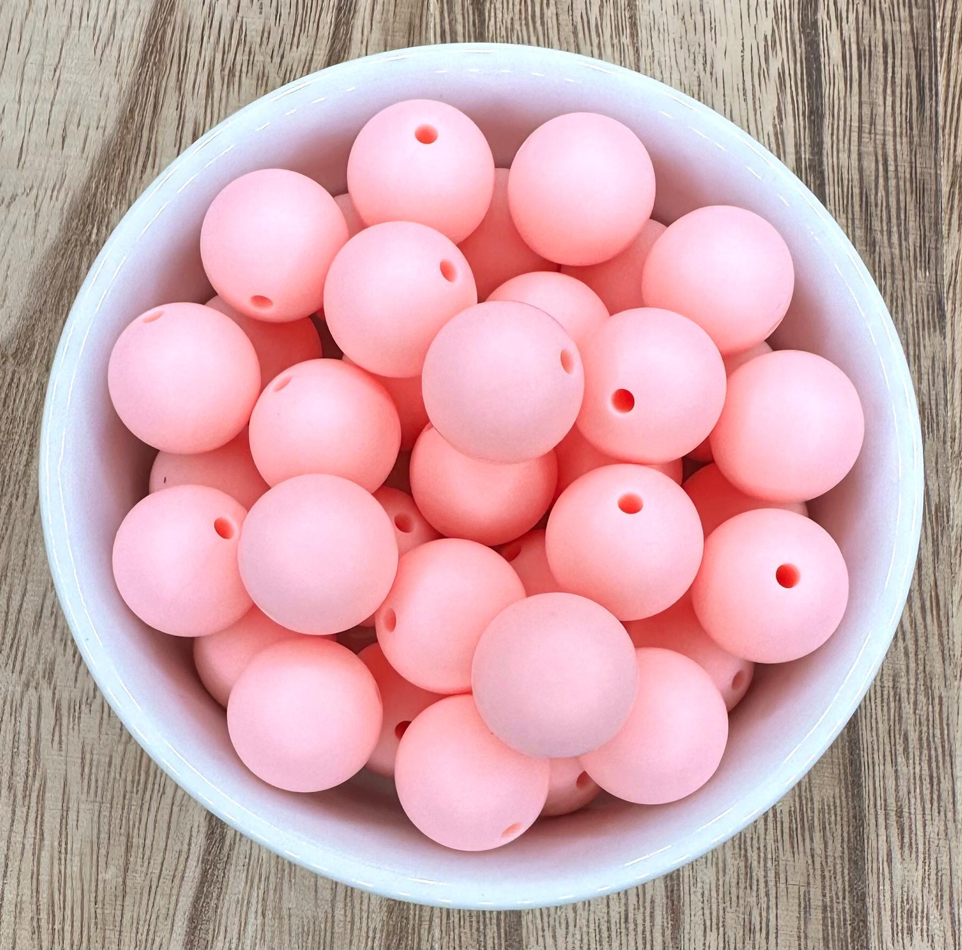 Baby Light Pink Solid 15mm Round Silicone Beads