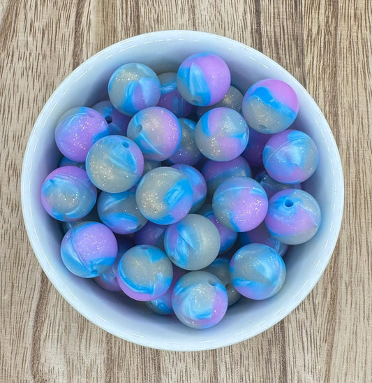 Northern Lights Round Silicone Beads