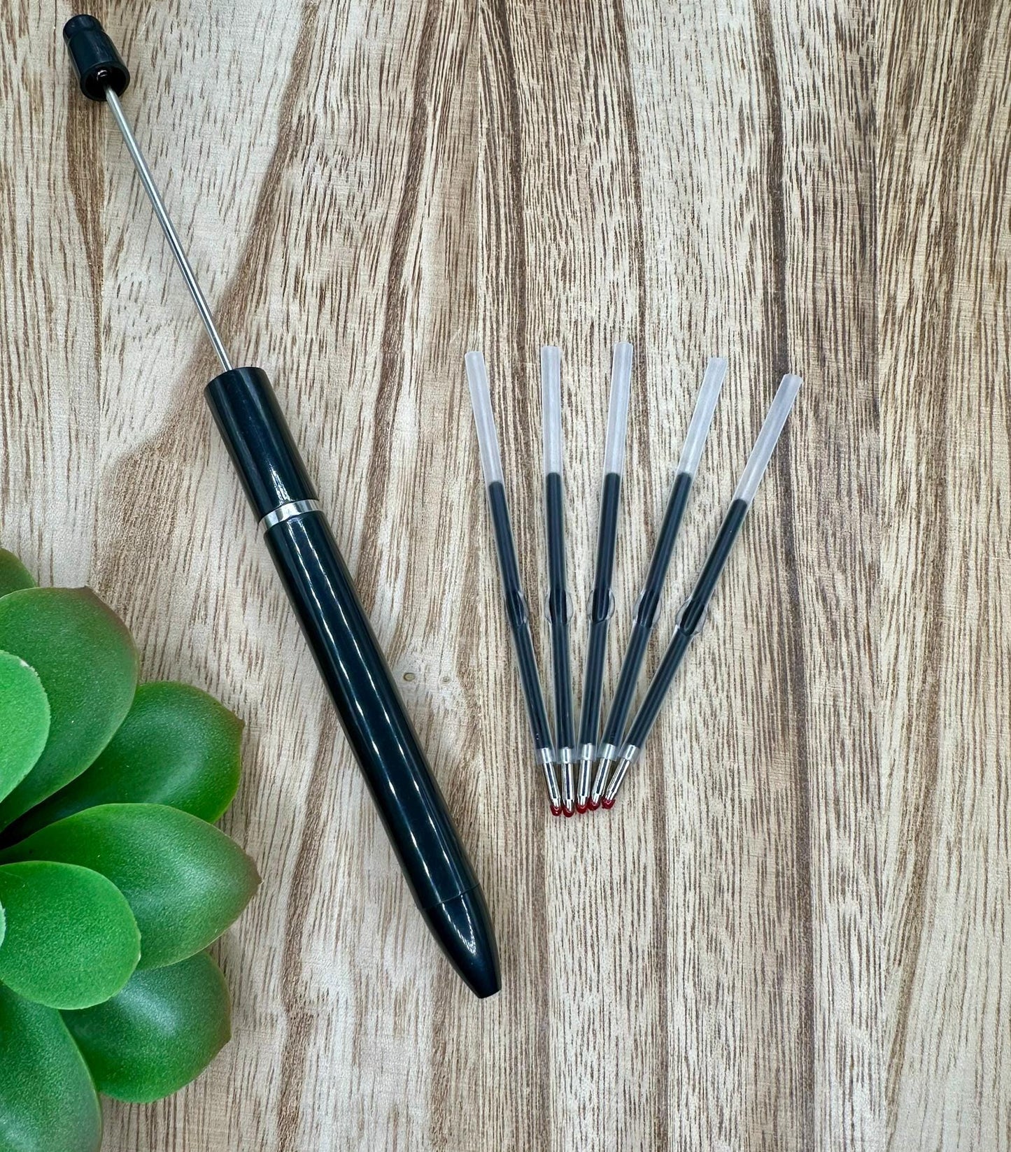 10 PACK - Ink Refills for Beadable Pens Black Blue Pink Red