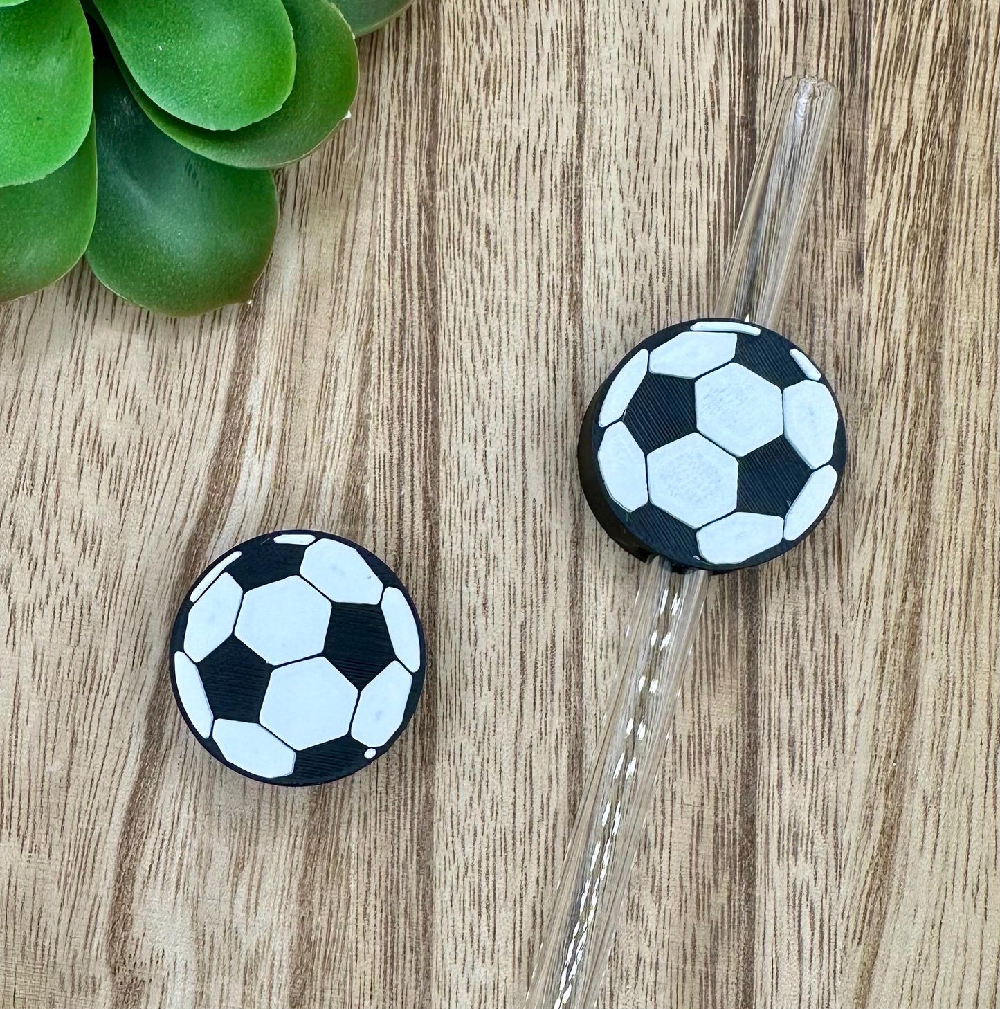 Soccer Sport Straw Charm "Topper"