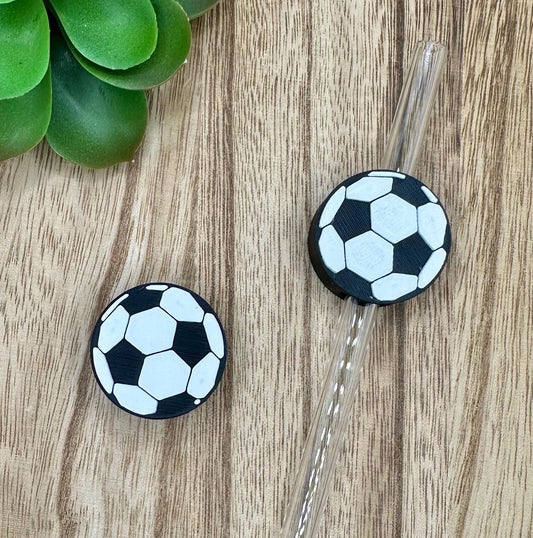 Soccer Sport Straw Charm "Topper"