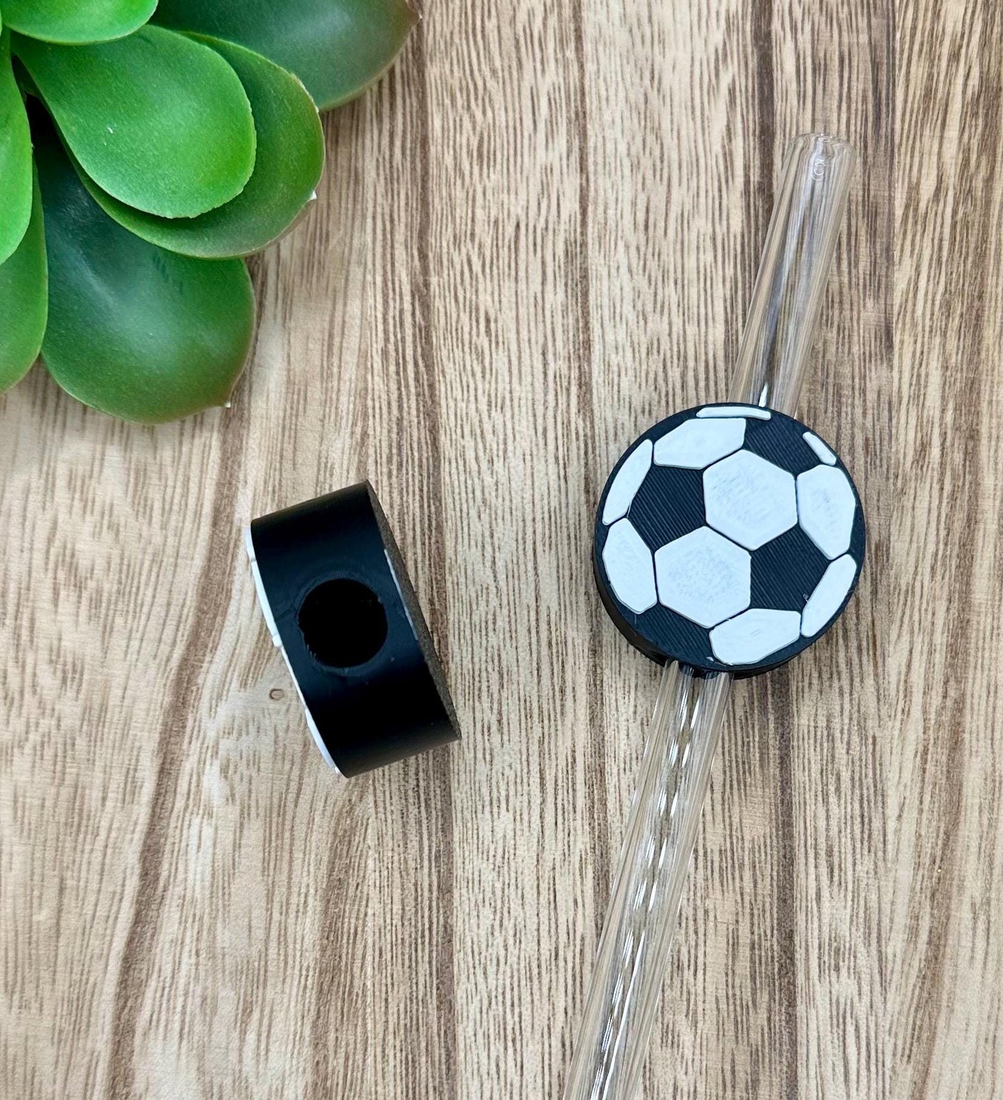 Soccer Sport Straw Charm "Topper"