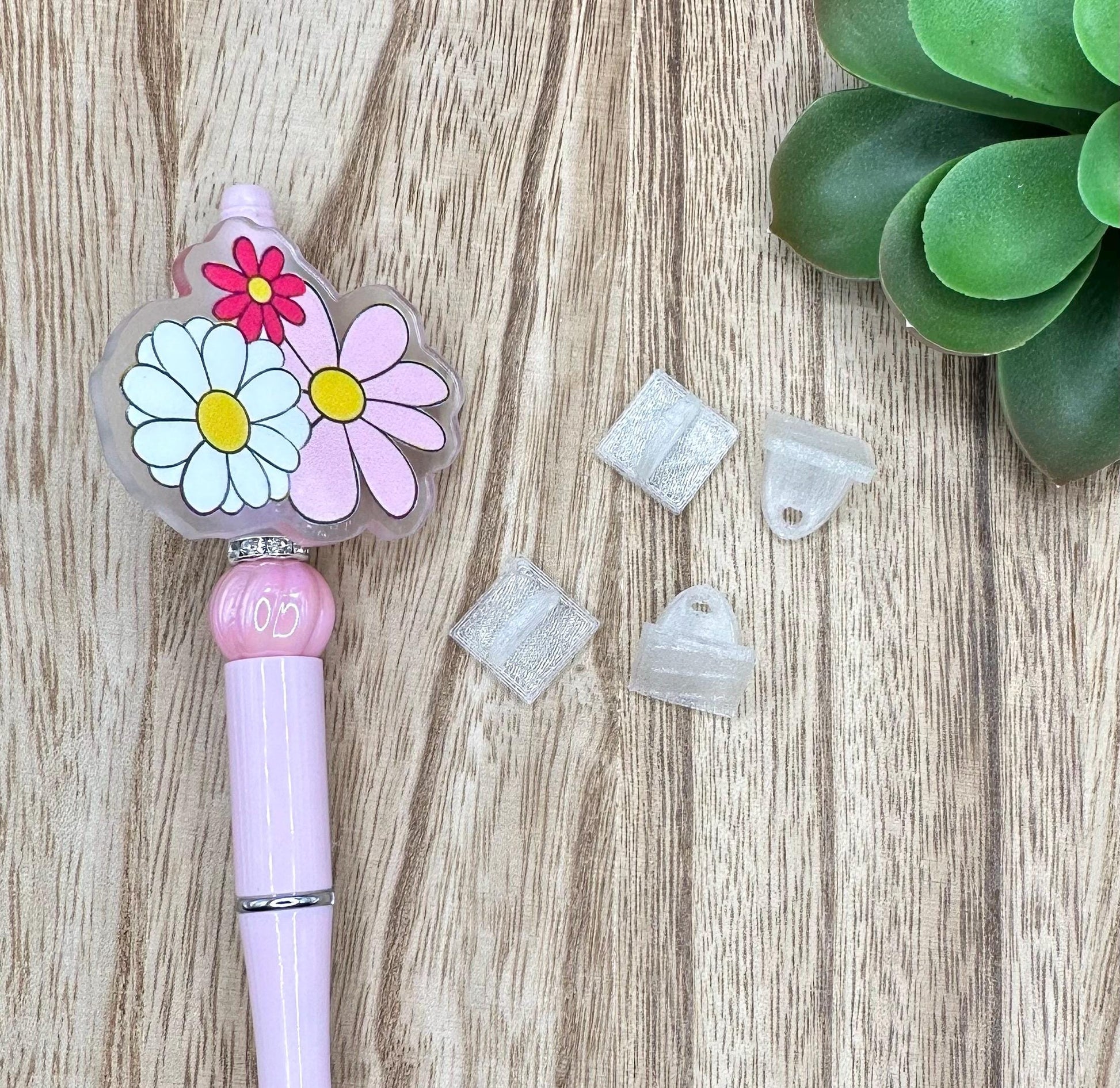 3D Printed Attachments for Acrylic Flatbacks: Pen Accessories, DIY Crafts - 5 Pack