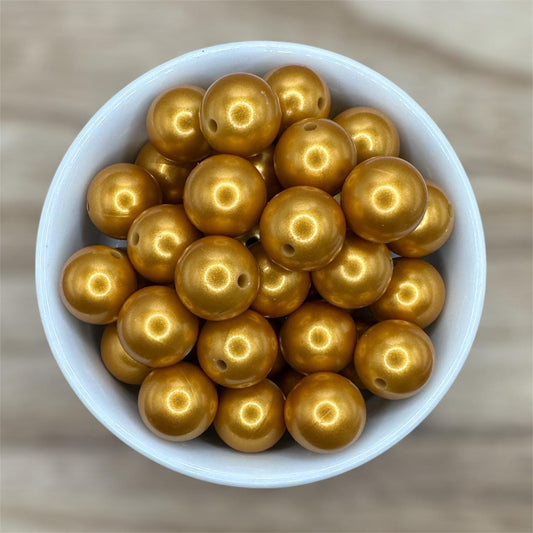 Dark Gold 15mm Round Silicone Beads
