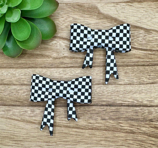 Checkered Matte Bow Focal/Straw Topper: Food-Grade Silicone Dust Cover